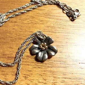 RARE Retired Floral Charm Necklace 14k Gold